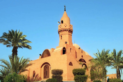 A masjid in red colour @ Corniche road