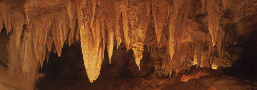 Discovered Caves Showing Calcic Stalactites Formed by Water Drops Containing Calcium Carbonates