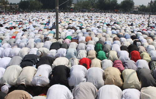 Muslims Pray on the Occasion of Eid al-Fitr