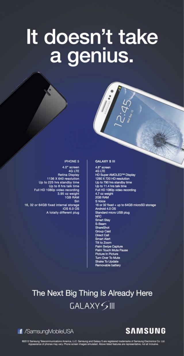 Samsung Attacks iPhone5 it doesn't take a Genius