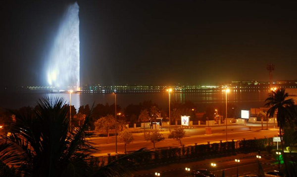 Jeddah's Fountain by Night