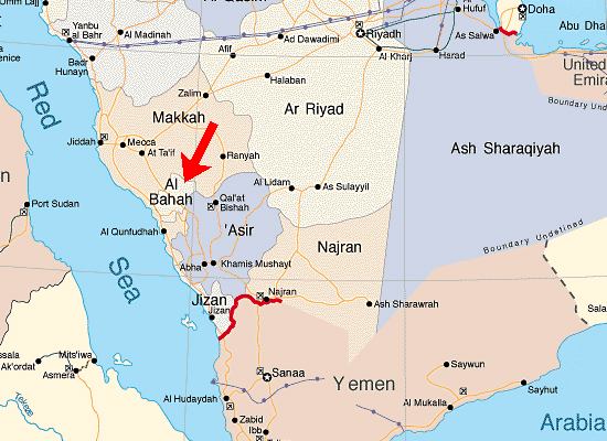 Al-Baha Map Saudi Arabia